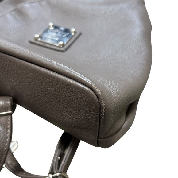 Valentina Italia Pebbled Leather Convertible Sling Backpack Taupe Everyday Italy main image 6